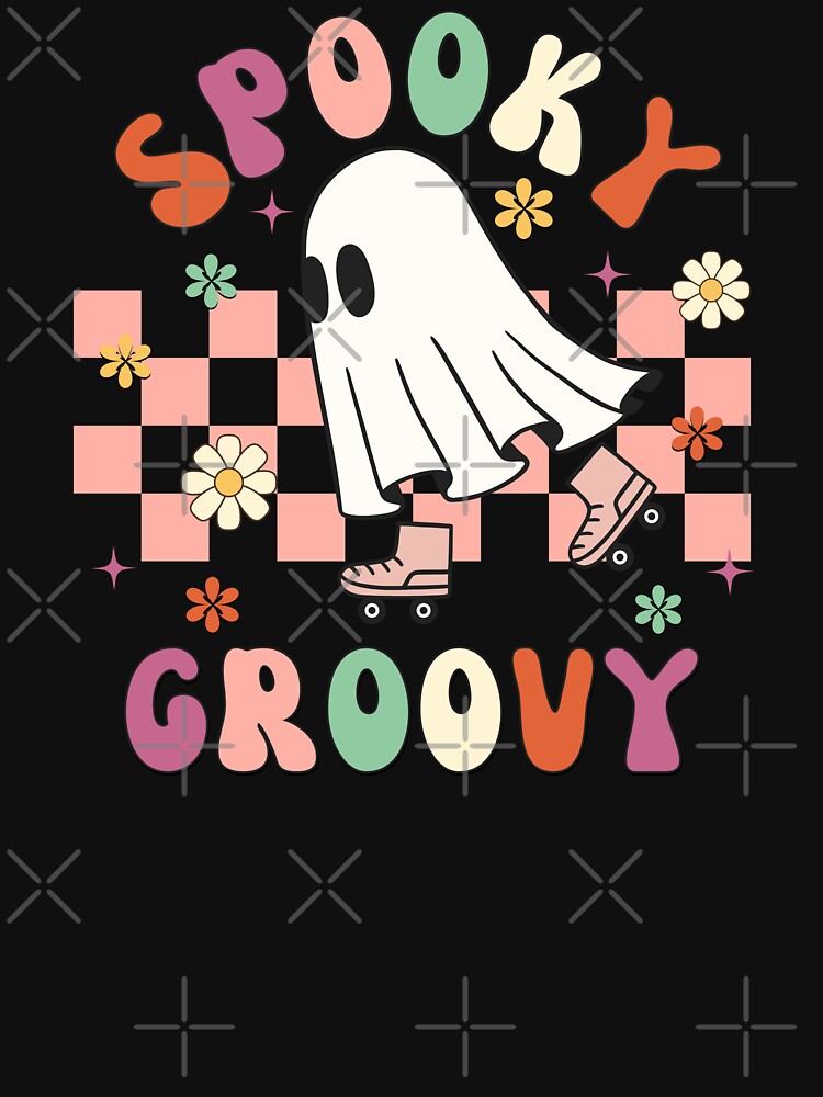 Spooky Groovy Ghost Retro Halloween by MatchaBubbleTee