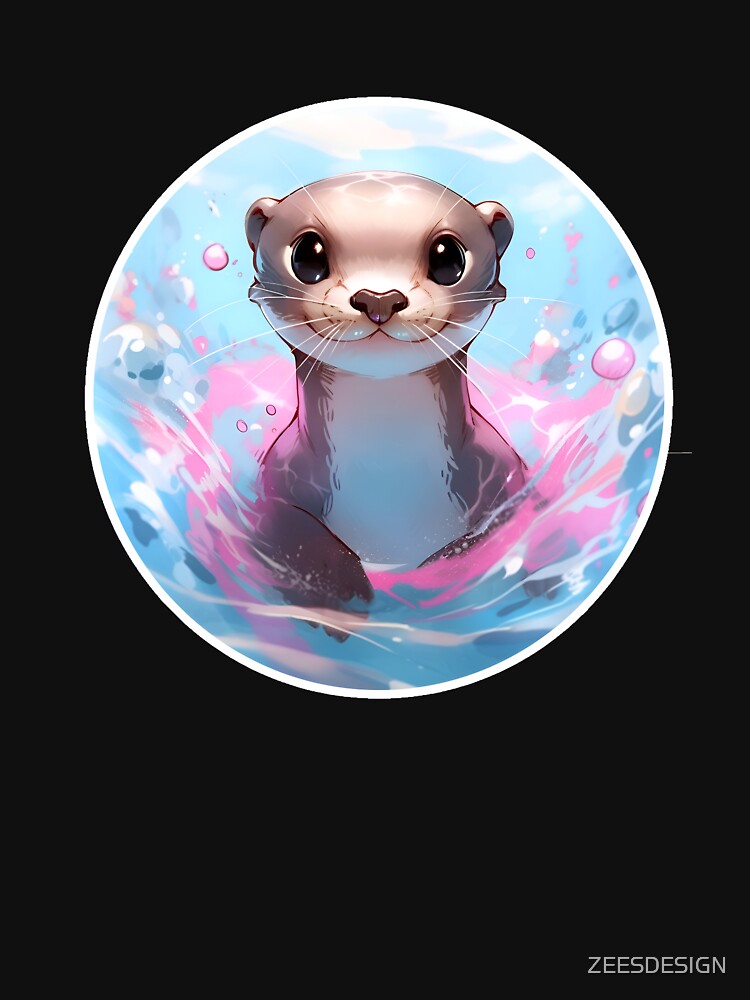 Jinx the Pink Otter Sticker and Shirt Design by ZeesDesign on Redbubble copy by ZEESDESIGN