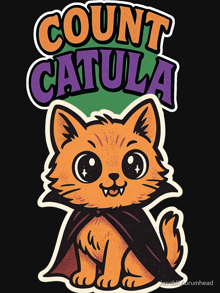 Retro Halloween Pets – Vampire Cat Count Catula Comic Art by JacobKAurumhead