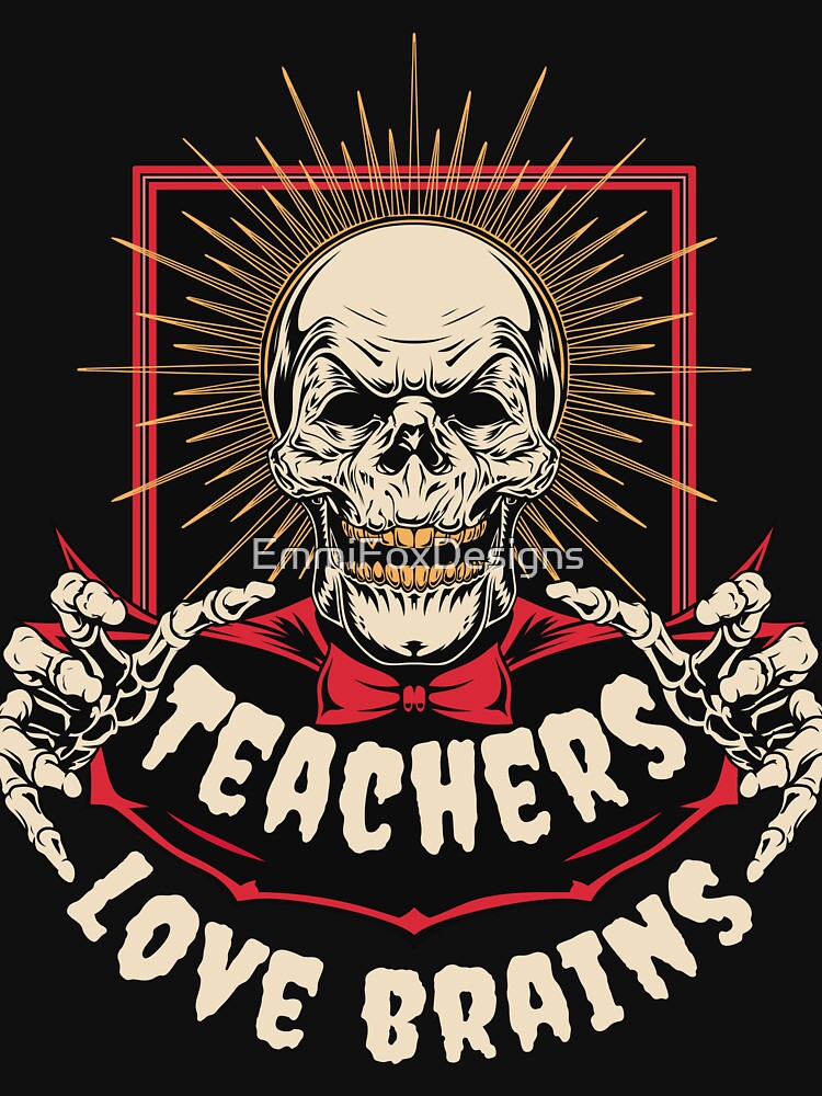 Teacher love brains | Funny ghost Halloween Party Clubbing Design by EmmiFoxDesigns