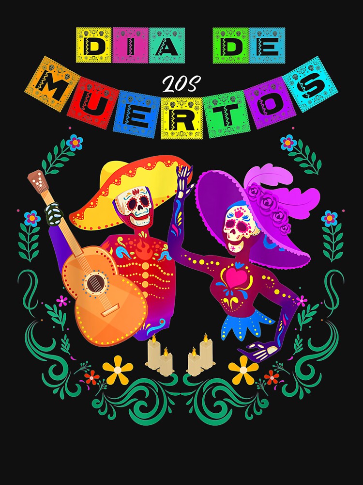 Day of the Dead Dia de los Muertos Mexican Skull Mexico T-Shirt by BentleySierra