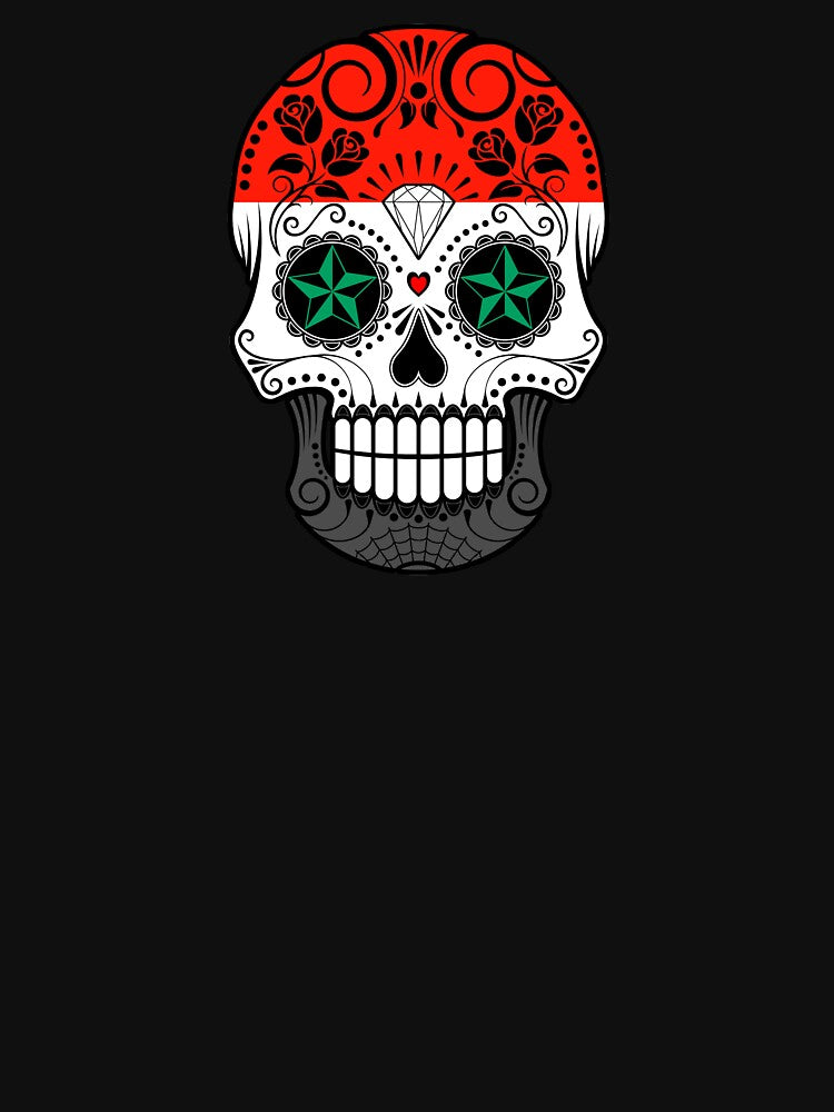 Sugar Skull with Roses and Flag of Syria by JeffBartels