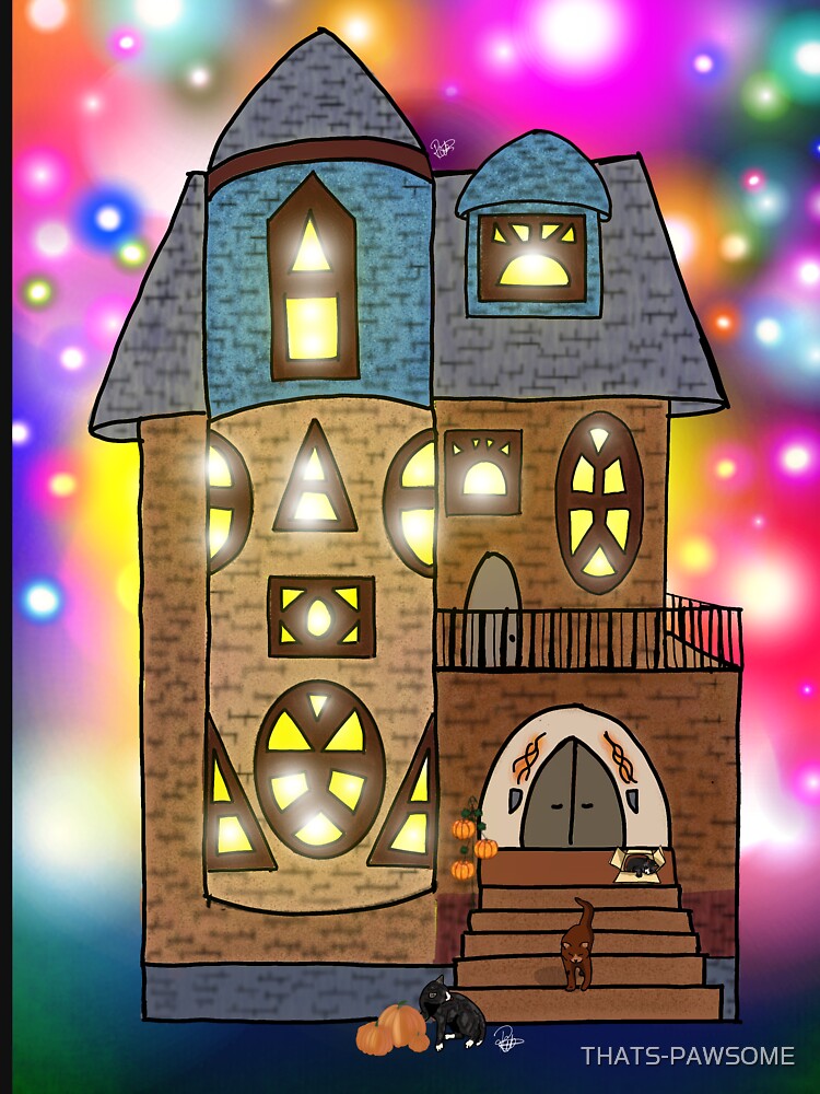 Halloween House with cats on the doorstep by THATS-PAWSOME