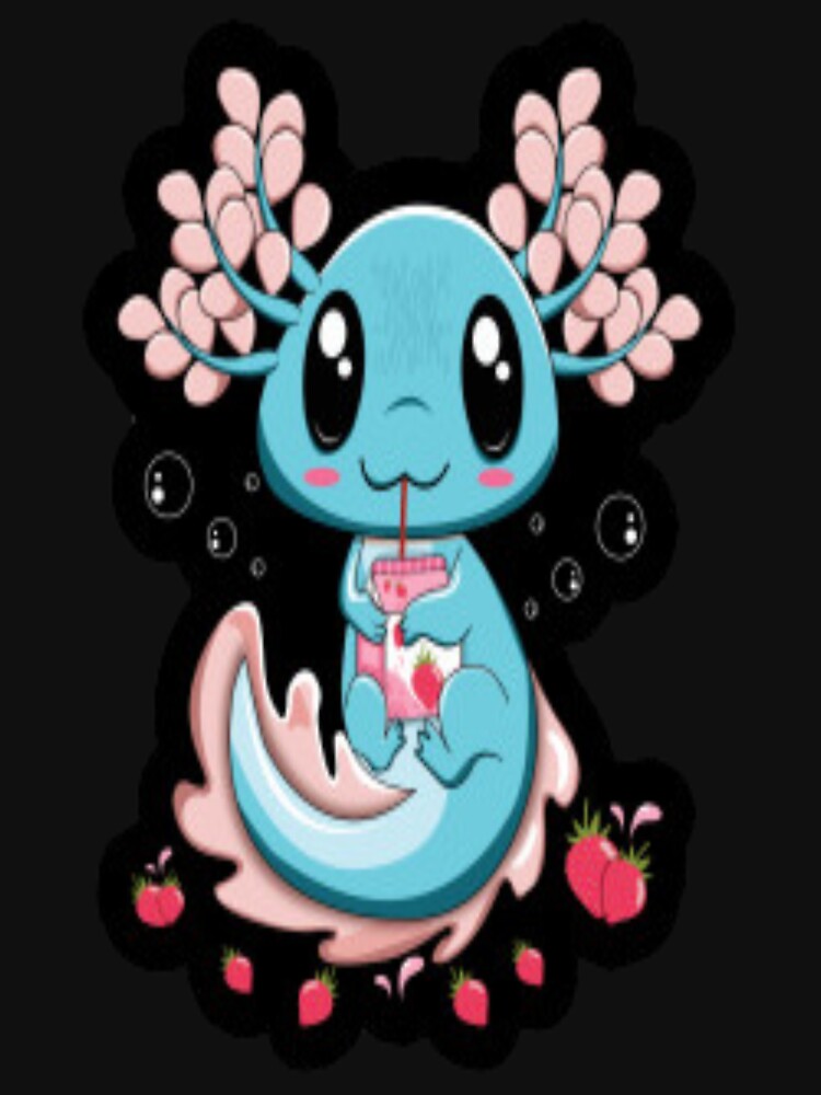 Strawberry Milk Axolotl Fish Cartoon Cute Axolotl by starshop ⭐⭐⭐⭐⭐