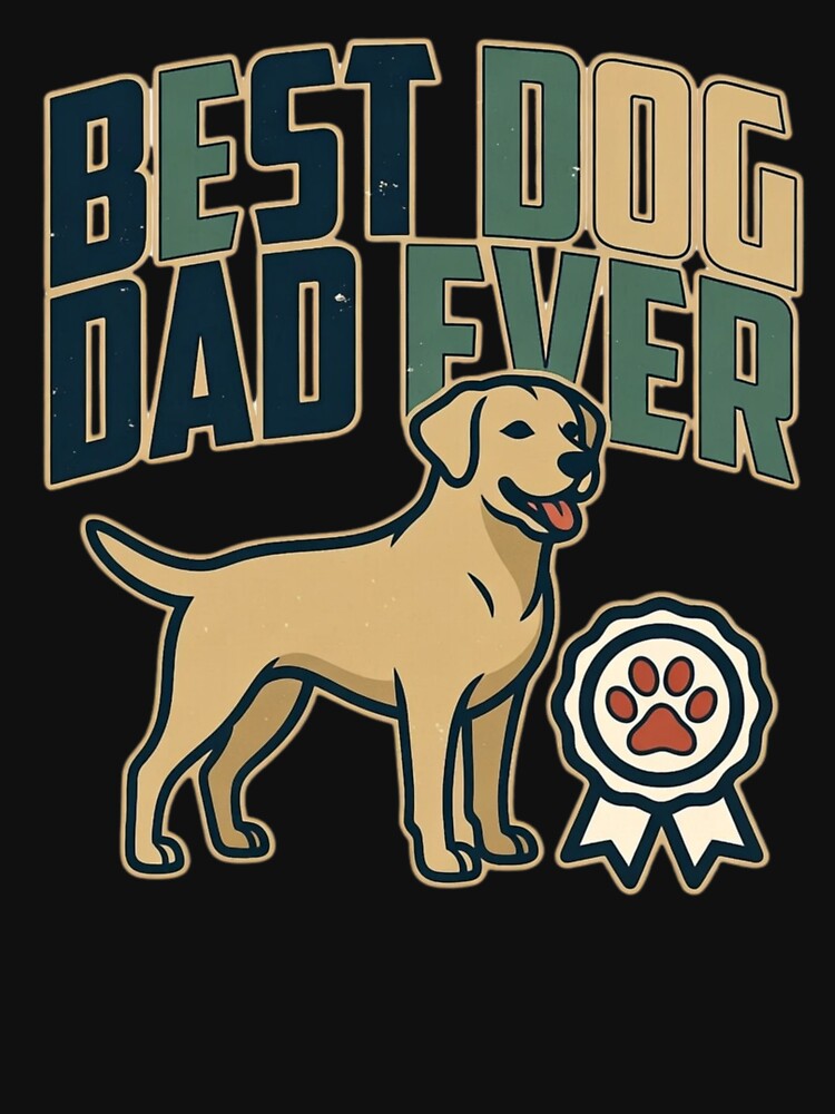 Vintage Best Dog Dad Ever Retro Dog Lover Tee Sticker by GeniePixel