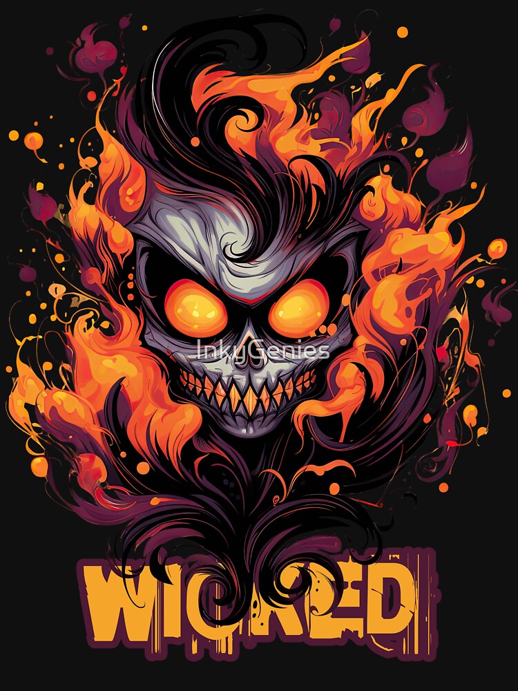 Wicked Yokai Fire Demon - Spooky Ghost Halloween by InkyGenies