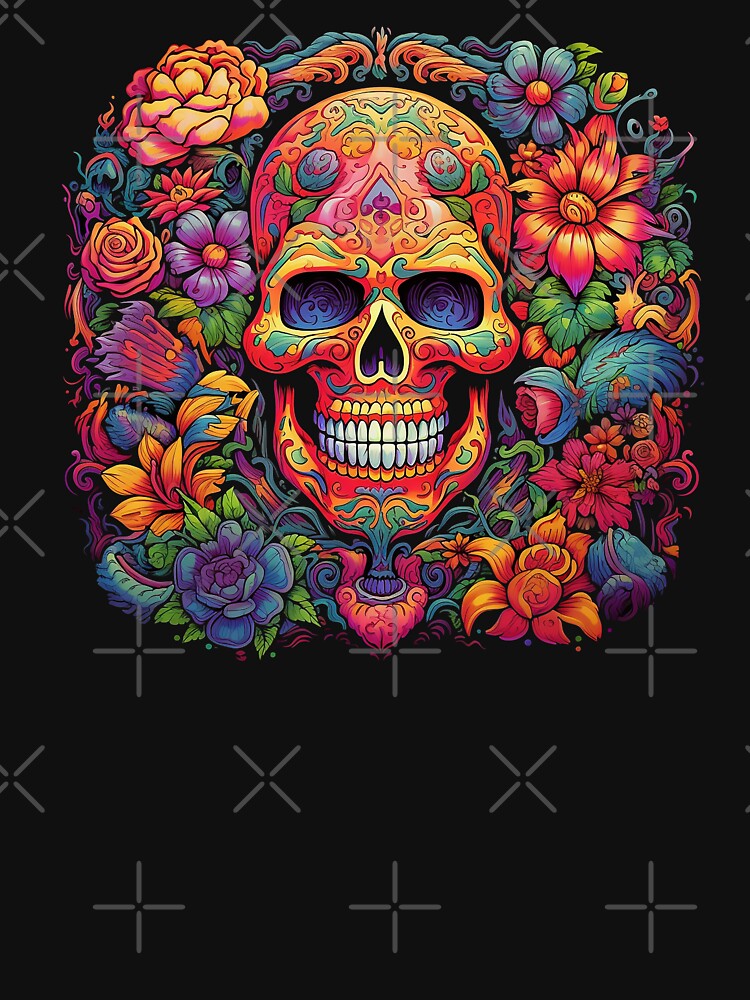 Mexican Sugar Skull Floral Design #2 by CoutureCrypt
