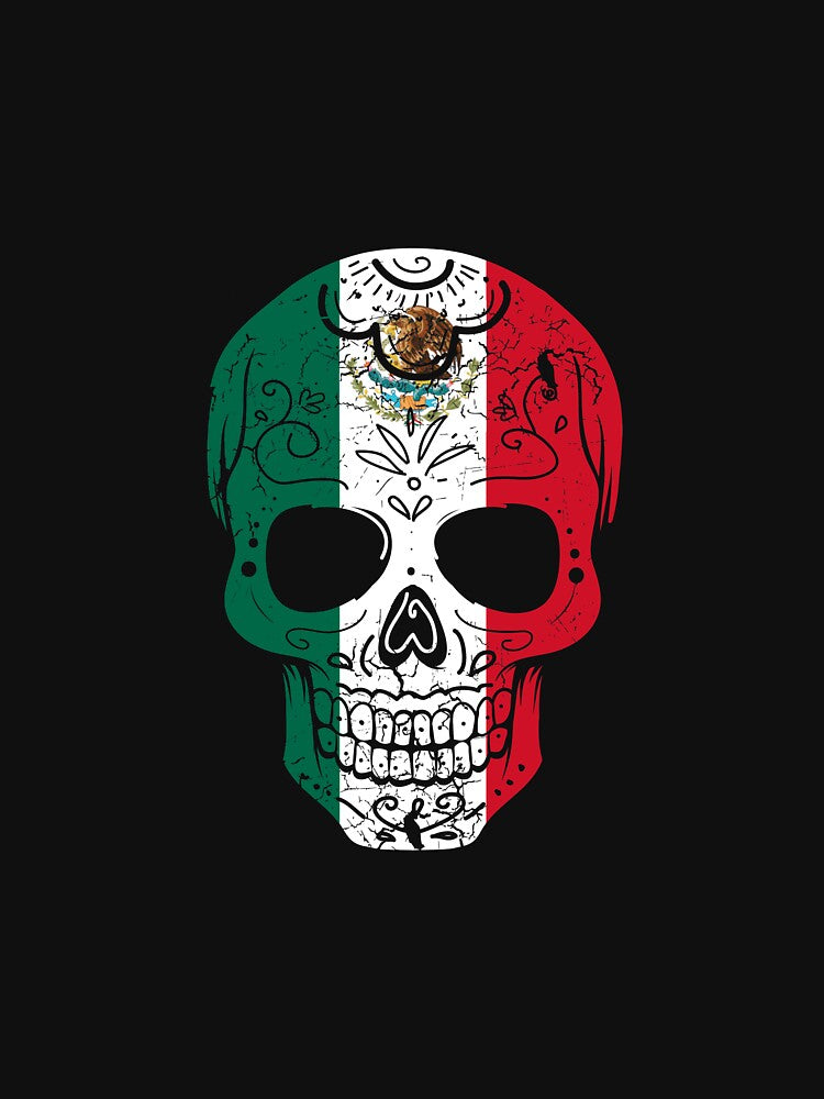Mexican Flag Sugar Skull Design design by tronictees