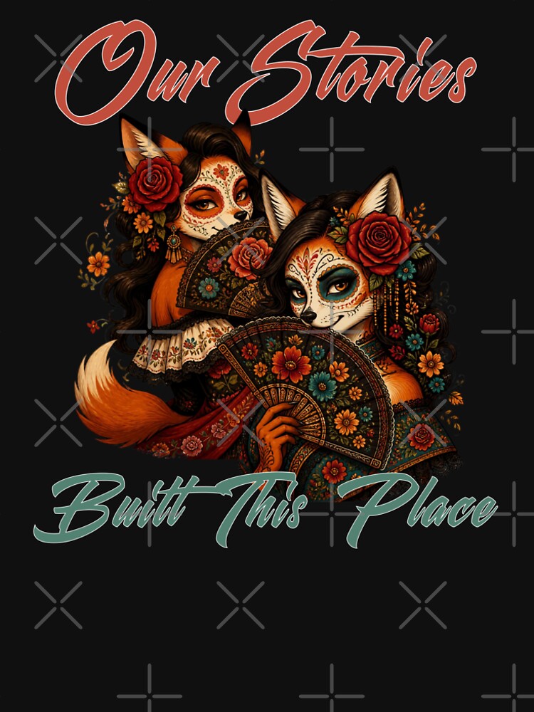 Our Stories Built This Place - Elegant Sugar Skull Foxes by tellia-kallisto