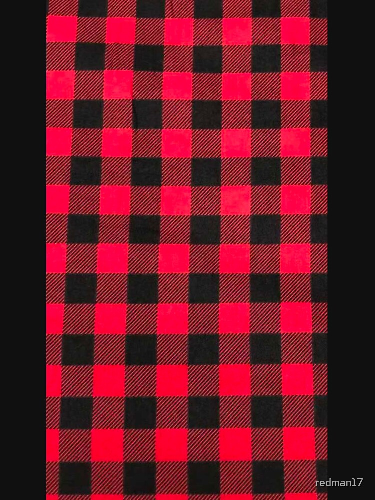 Lumberjack plaid flannel textured pattern - Red Orange Black by redman17