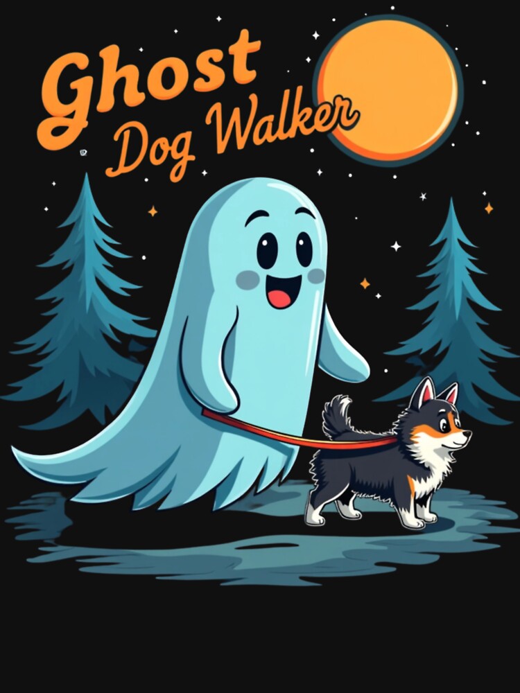 Ghost Dog Walker Design – Funny Halloween Ghost Walking Dog by PriyaMagic