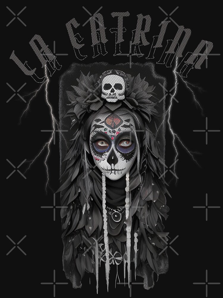 La Catrina of day of the Dead Los Muertos Sugar Skull Gothic by Tshirtart