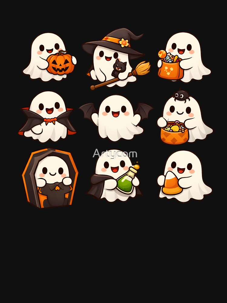 Cute Halloween Ghost Sticker Pack Kawaii Spooky Boo Halloween Gift by Artycom