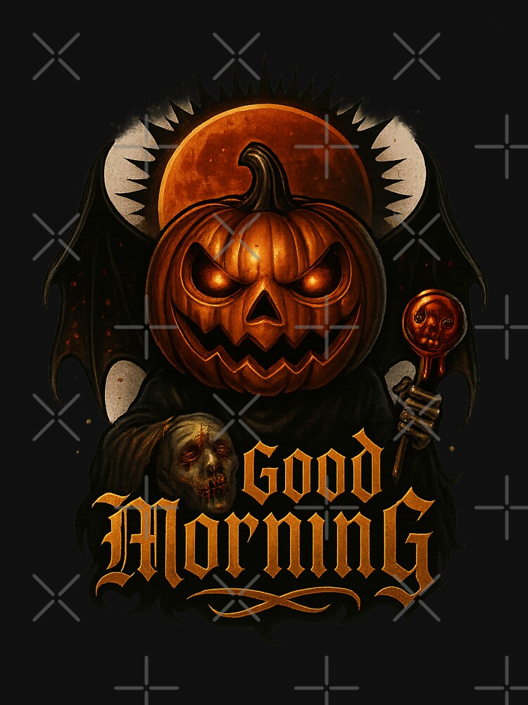 Gothic Pumpkin Good Morning – Halloween Design by NoirAuraX