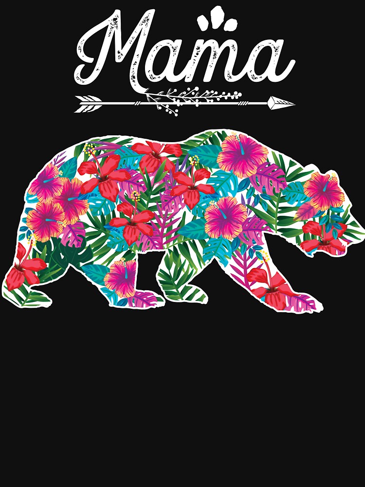 Mama Bear Floral Design T-shirt by LiqueGifts