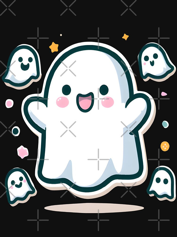 Friendly Cute Ghosts with Rosy Cheeks by Creative.Shop