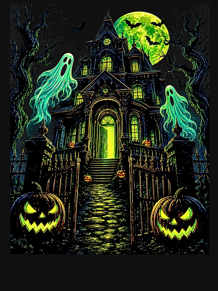 Vintage Halloween Spooky Scene Retro Pumpkin Scary Season by Byhergawaa