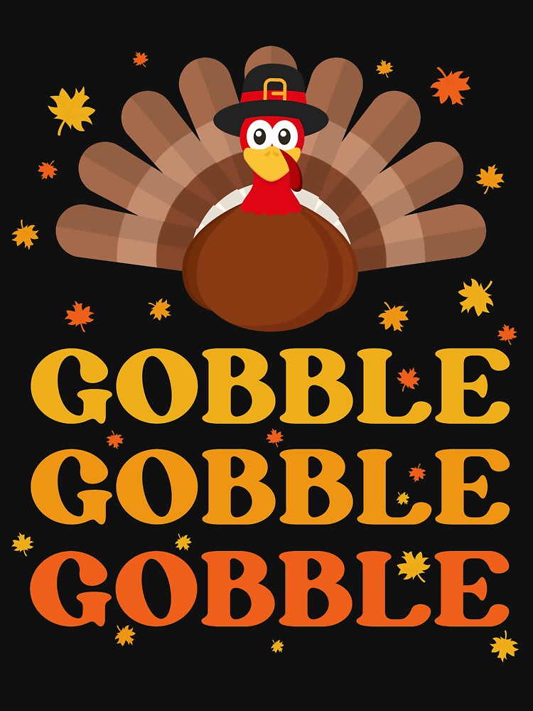 Gobble, gobble, gobble funny and cute turkey illustration by secondskineu