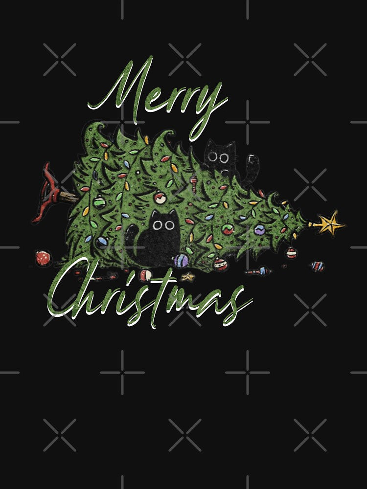 merry christmas cat tree funny by LayersDesign