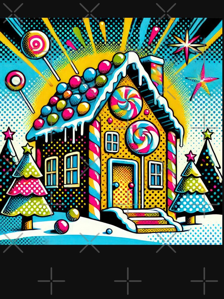 Christmas Vintage pop art Candy House,christmas House,christmas Vintage by Expressions-Sel
