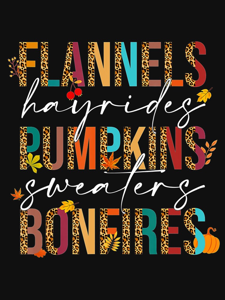Flannel Pumpkin Spice Hayrides Bonfires Leopard Retro by ErinWilkinson