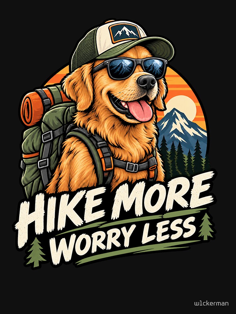 Hiking Adventure Outdoor Mountain Trail Lover Retriever Labrador Gift by w1ckerman