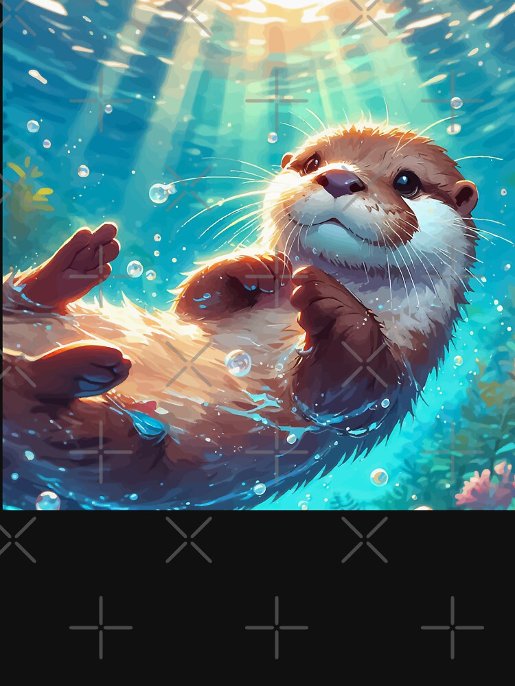 Kawaii Anime Otter Diving by TomFrontierArt