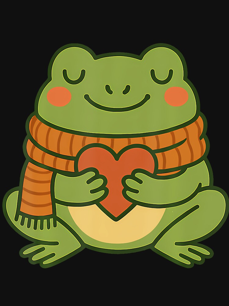 Heart Frog With Scarf  Cozy Autumn Mood by ClaraTeresa1