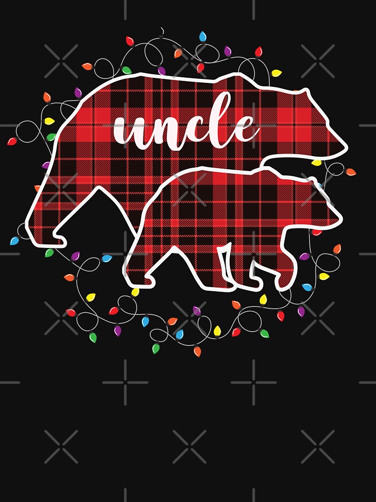 Uncle Bear Red Plaid Christmas Pajama Matching Family Dad by ibeargifts