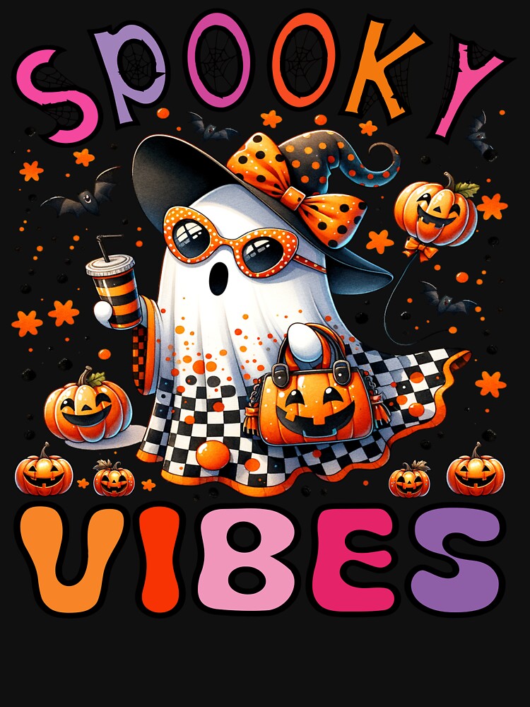 Groovy Spooky Season Vibes Funny Halloween Ghost Spooky Vibes For Girls Kids Women by DIT-Artis