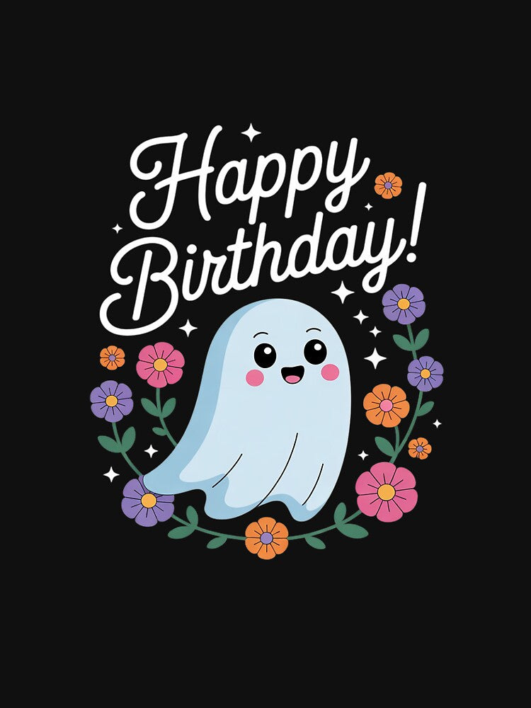 Cute Ghost With Flowers I Kids Ghost by DigitaldeligArt