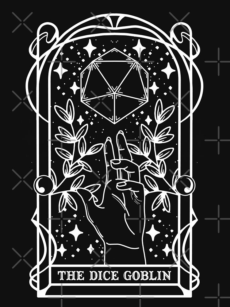 The Dice Goblin Tarot Card - For Dark Colour T-Shirts by CritHappensDice