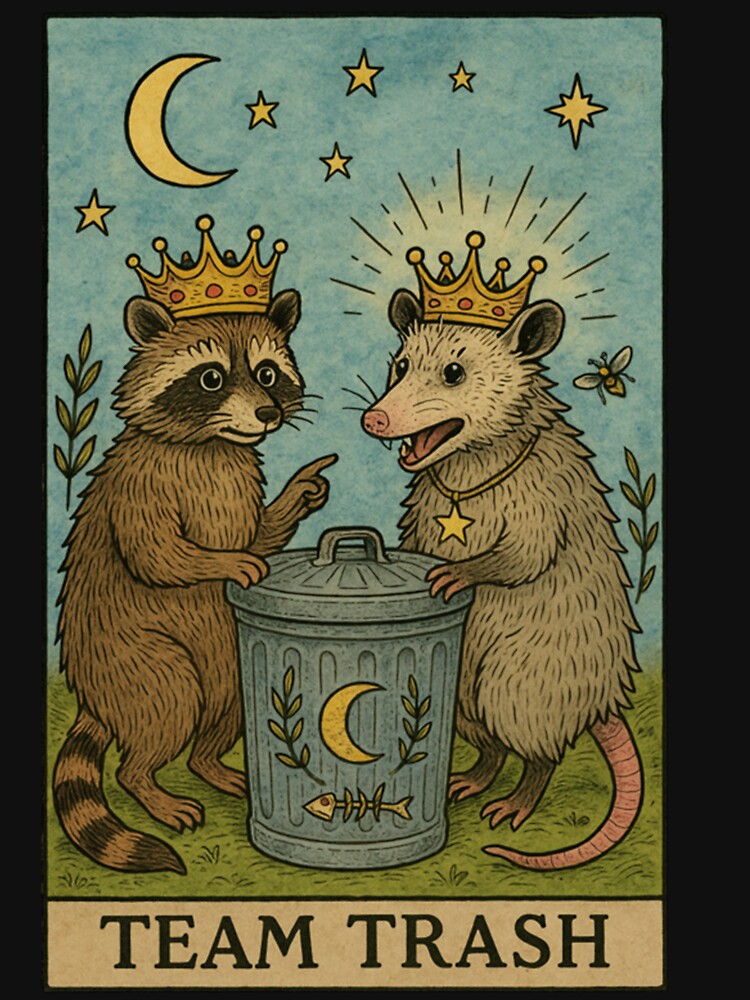 Team Trash Tarot Card Racoon Opossum Lover Funny Halloween Long Sleeve , Opossum Gift For Mom Dad Kids by Opossum GIFT ★★★★★