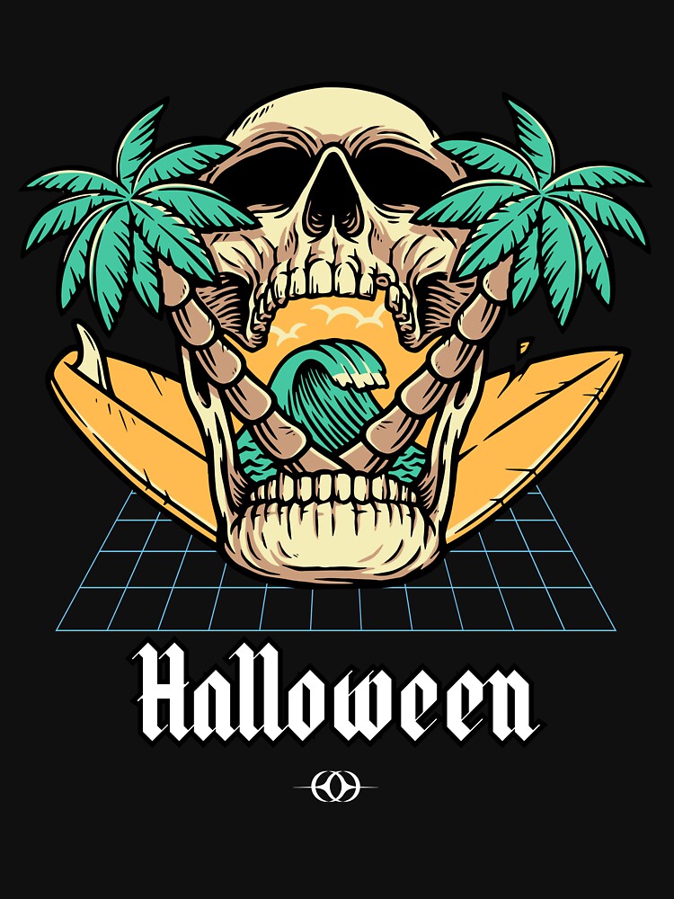 Vintage Halloween Skull Summer Design by RK-Artist