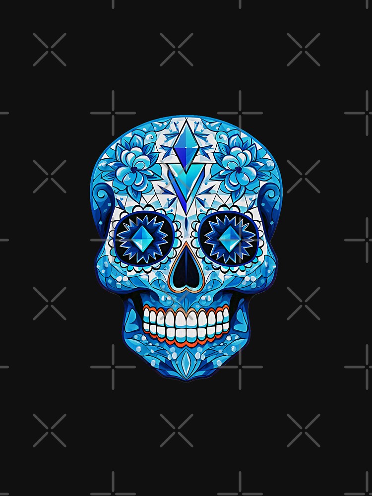 Blue Sugar Skull | Crystal Skull | Day of the Dead | Dia de los Muertos | Catrina | Calaca | Calavera by CoolHippoQuotes