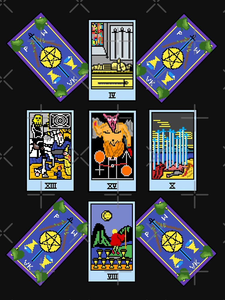 Pixel Waite Tarot - Celtic Cross Spread 7 Design for T-shirts and accessories by Pixel Waite