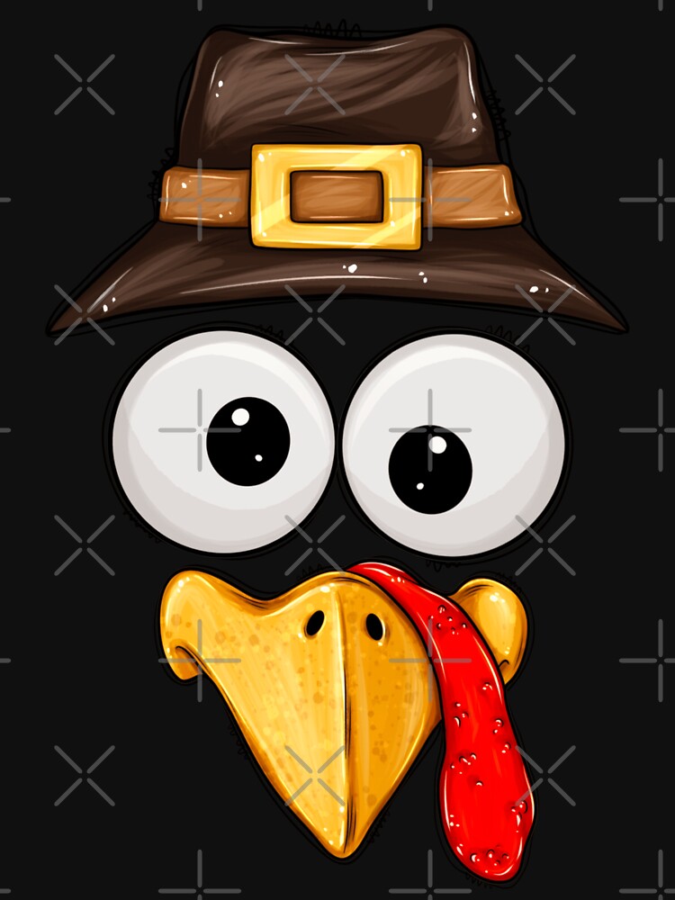 Funny Cartoon Turkey Face with Hat by mariejosee22