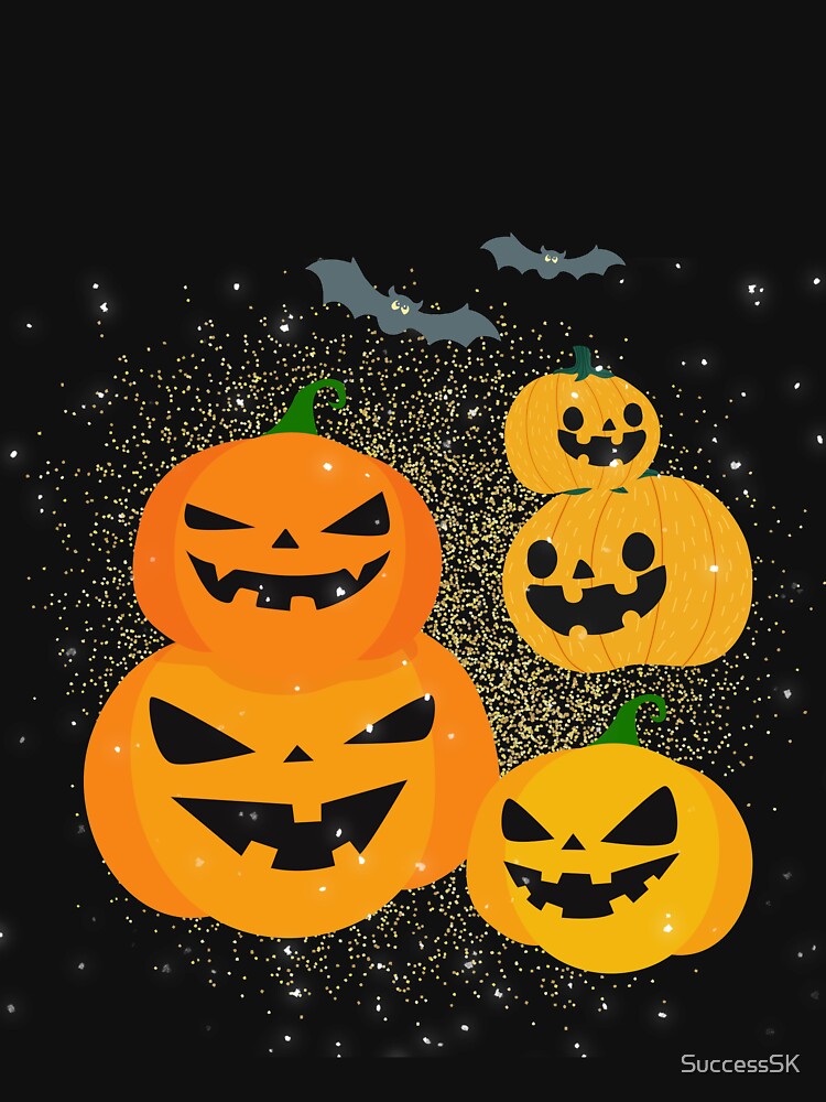Fall Pumpkin T-Shirts Funny Short Sleeve Halloween by SuccessSK