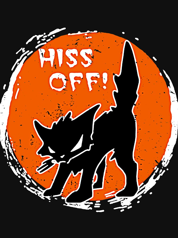 Cat Hiss Off Halloween Moon, Funny Black Cat by Disdain264