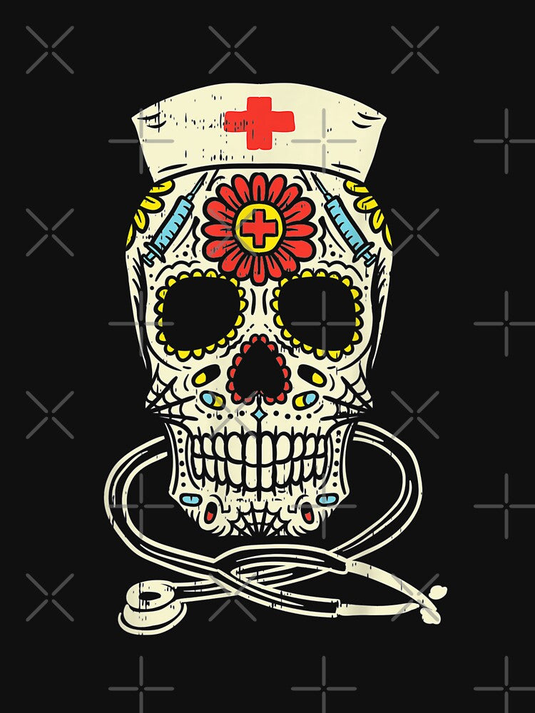 Nurse Sugar Skull Stethoscope RN Medical Halloween Costume by hanesmlwn64