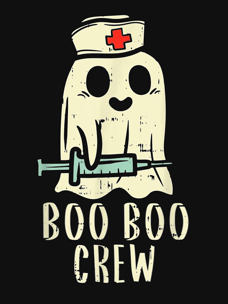 Boo Boo Crew Nurse Hallo Nurses RN Ghost Cute Retro by Flamingo92