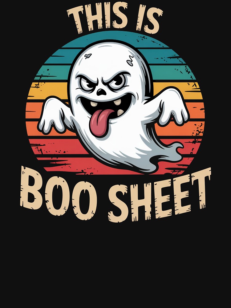 This Is Boo Sheet Ghost Retro Halloween by VinsendDraconi