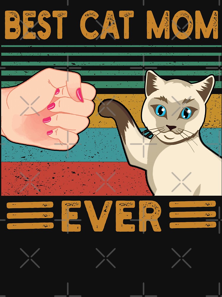 Vintage Best Cat Mom Ever Fist Bump Cat Mommy by GreenSplash