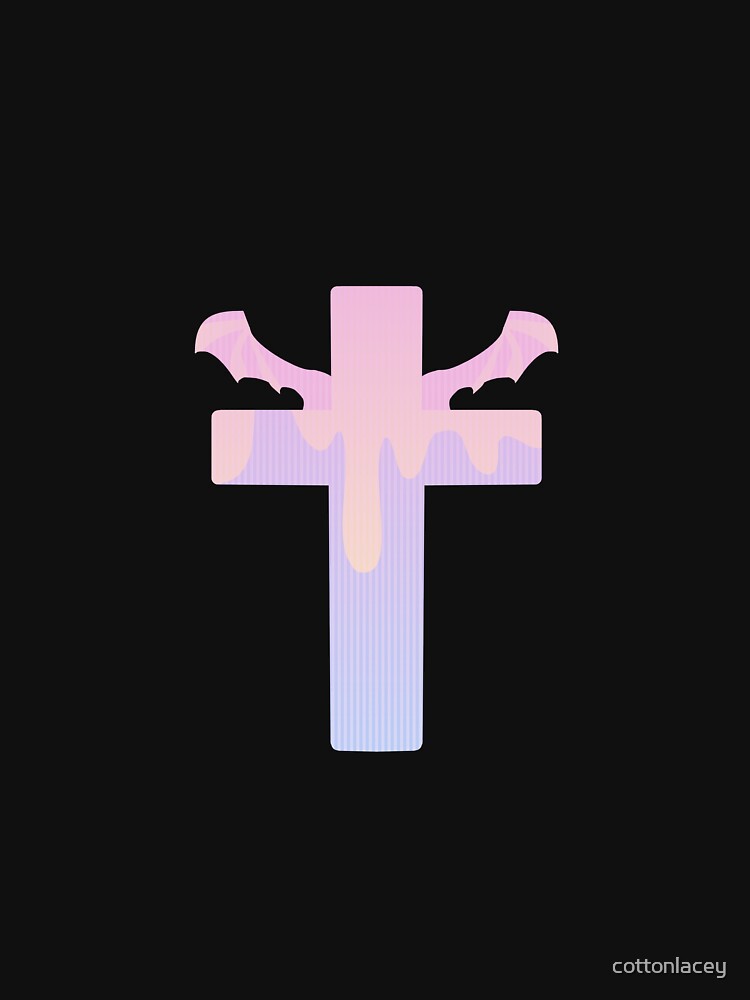 pastel goth cross w/ wings by cottonlacey