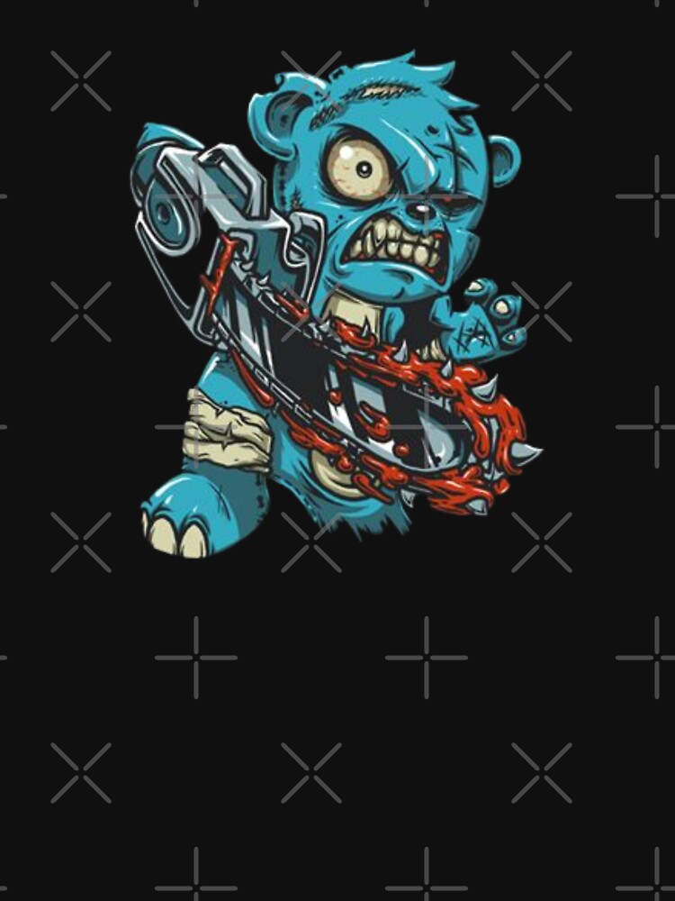 Zombie Creepy Kawaii Teddy Bear Blue by Onewalkdesign