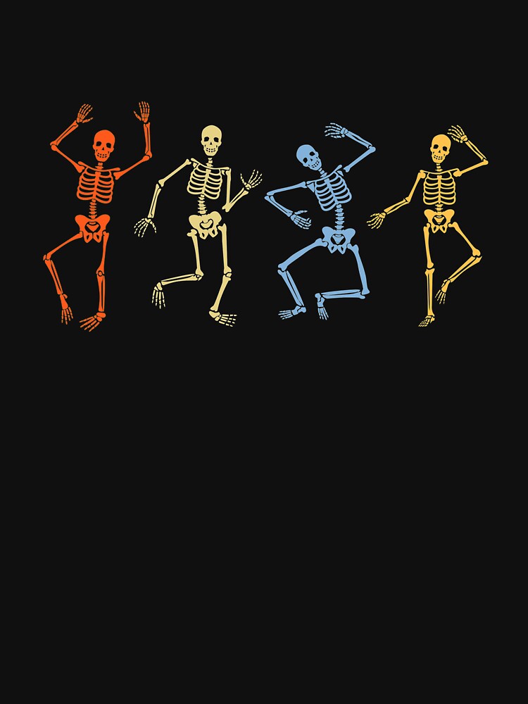 Retro Dancing Skeletons Halloween Dancing Skeleton Dance Gear by DynamicDesign