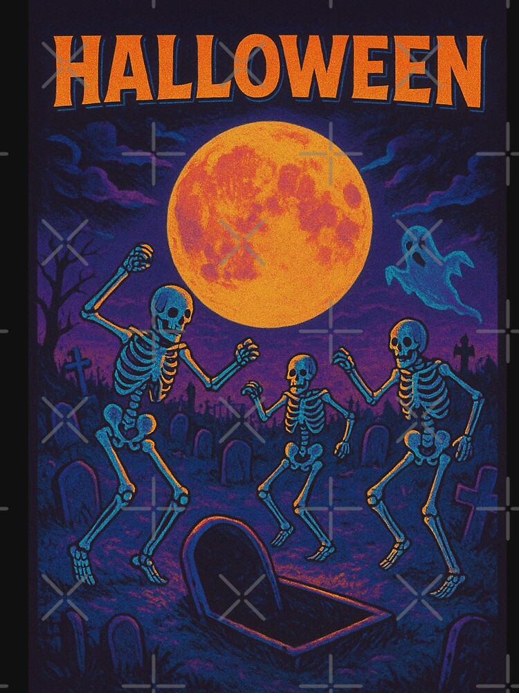 Dancing Skulls on Halloween by JonelleTshirts