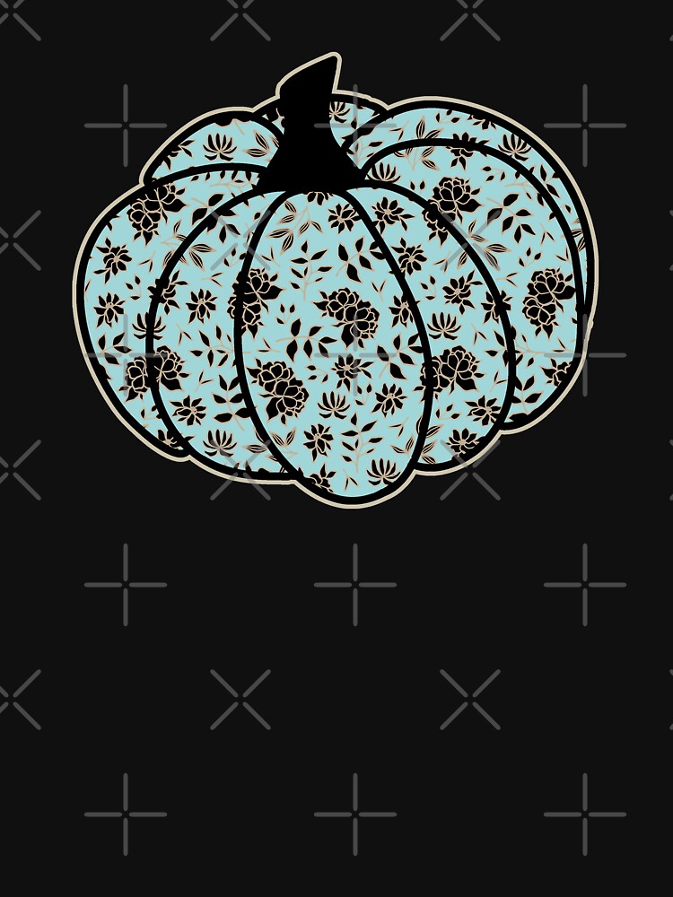 Elegant Gold Black Sapphire Ornamental Floral Pumpkin by GrimButterfly