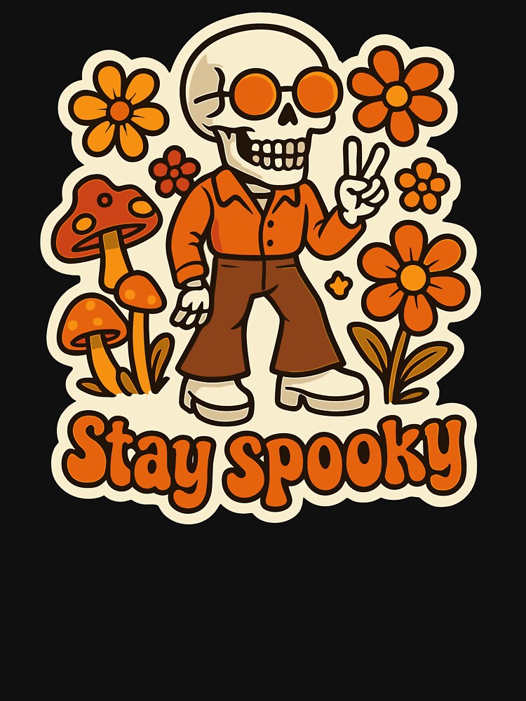 Retro Groovy Skeleton Halloween by Cute-Nature
