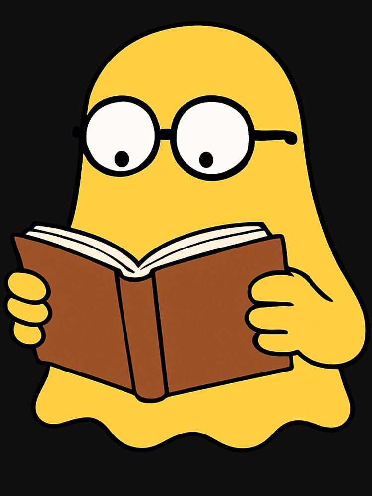 Yellow Ghost Reading a Book by Vision Crafted